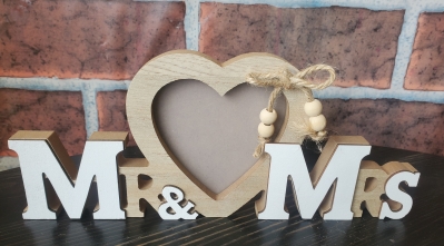 Mr & Mrs Wooden Photo Frame