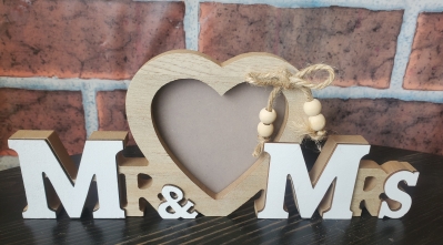 Mr & Mrs Wooden Photo Frame