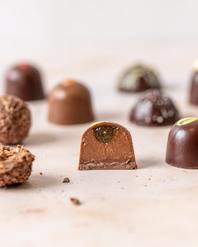 16 handcrafted fine chocolates boxed