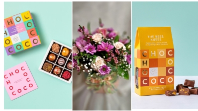 Pink hatbox with chocolates