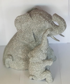 Silver Art Elephant & Calf