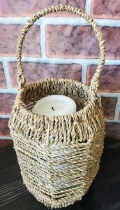 Natural Straw Candle Holder
