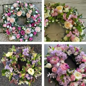 Florist choice Wreath in pastel