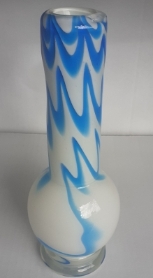 White Vase with Blue Pattern